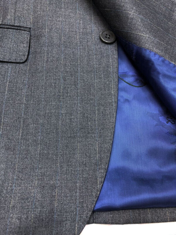 Grey Striped 2 Button 3-piece Suit - Image 3