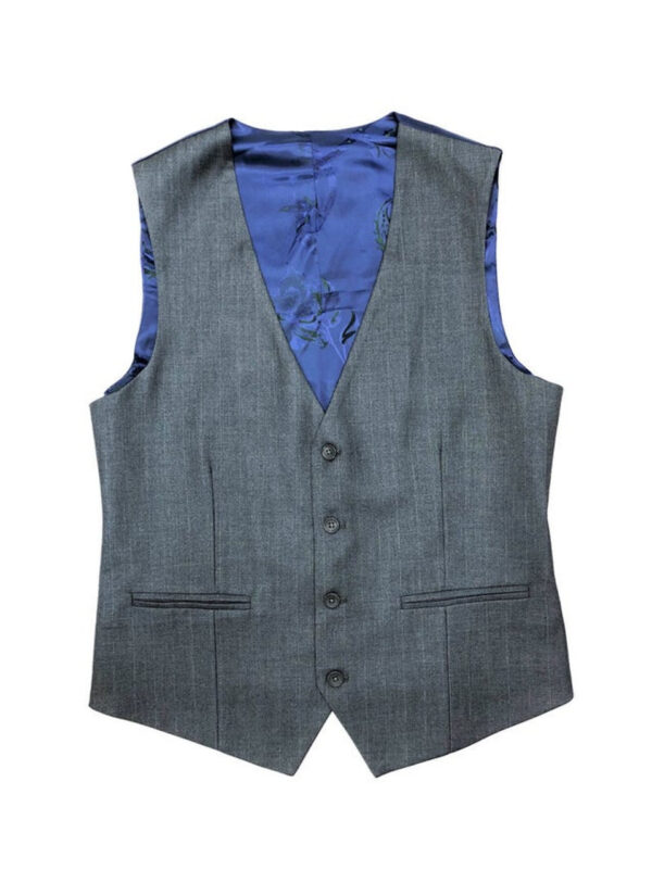 Grey Striped 2 Button 3-piece Suit - Image 4
